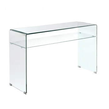 GLASSER Clear Console with Shelf 110x35x75cm