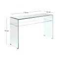 Κονσόλα με ράφι Glasser Clear από ενισχυμένο γυαλί 12mm σε χρώμα διαφανές 110x35εκ