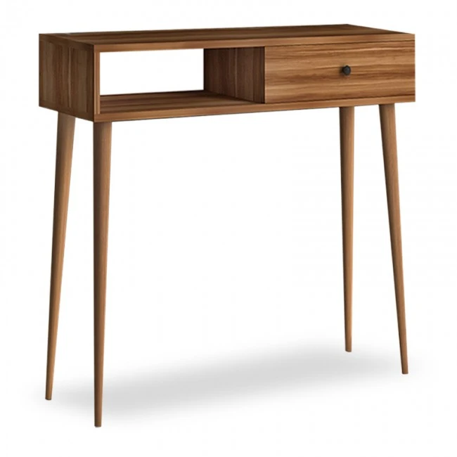 Napoli Megapap melamine console in walnut color 90x29x88cm.