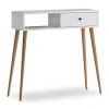 Napoli Megapap melamine console in white color 90x29x88cm.
