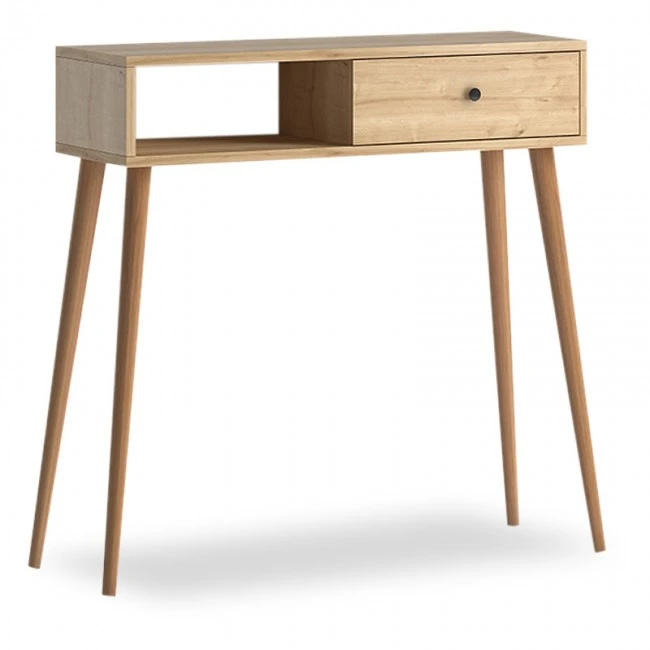 Napoli Megapap melamine console in oak color 90x29x88cm.