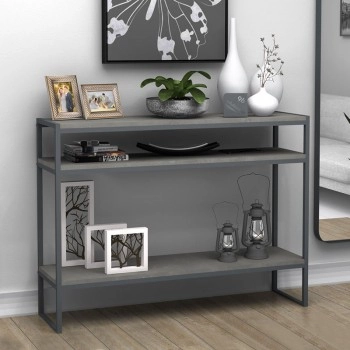 Κονσόλα New Smart Megapap χρώμα γκρι σκυροδέματος 120x33x90εκ.