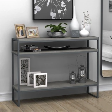 New Smart Megapap metallic - melamine console in concrete grey color 120x33x90cm.