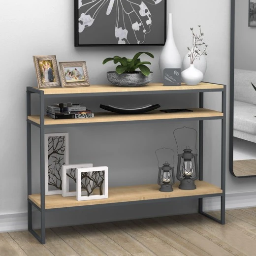 Κονσόλα New Smart Megapap χρώμα φυσικό οξιάς 120x33x90εκ.