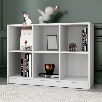 Console - bookcase Oliver Megapap made of melamine color white 97,2x40x71.4cm.