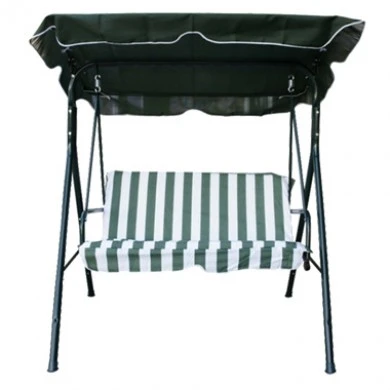 Metallic two-seater garden swing in green color 138x110x153cm.