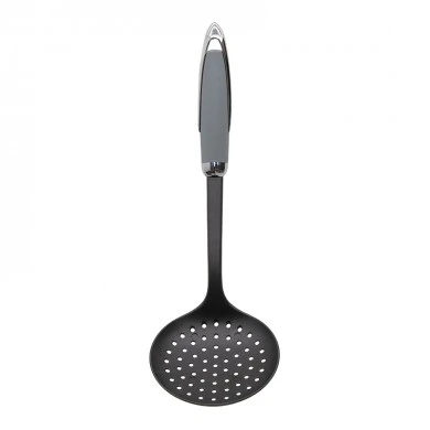 Homeplus silicone ladle with holes in grey - black color