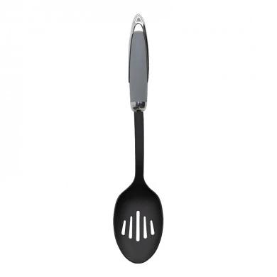 Homeplus silicone ladle with holes in gey - black color