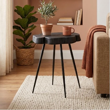 KOVIL-4 Coffee Table +/-45x35x53cm Acacia Black/Steel Black