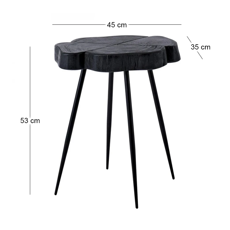 KOVIL-4 Coffee Table +/-45x35x53cm Acacia Black/Steel Black