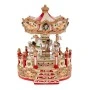 XMAS RESIN WINDING CAROUSEL WITH HORSES, MUSIC AND MOVEMENT 14,5X13X18CM