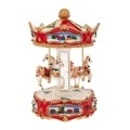 XMAS RESIN WINDING CAROUSEL WITH MUSIC AND MOVEMENT 12,5X12,5X23,5CM