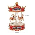 XMAS RESIN WINDING CAROUSEL WITH MUSIC AND MOVEMENT 12,5X12,5X23,5CM