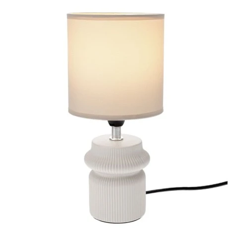 CRΘME CERAMIC STRIPED LAMP WITH WHITE HAT D13Χ26.5CM