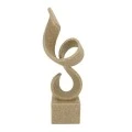CREAM POLYRESIN ABSTRACT DECO SCULPTURE 11,5X10,5X32CM