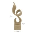 CREAM POLYRESIN ABSTRACT DECO SCULPTURE 11,5X10,5X32CM