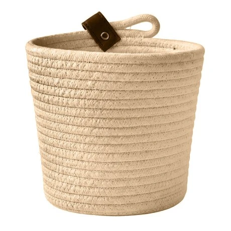 CREAM PAPER ROPE BASKET D17X18CM