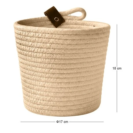 CREAM PAPER ROPE BASKET D17X18CM