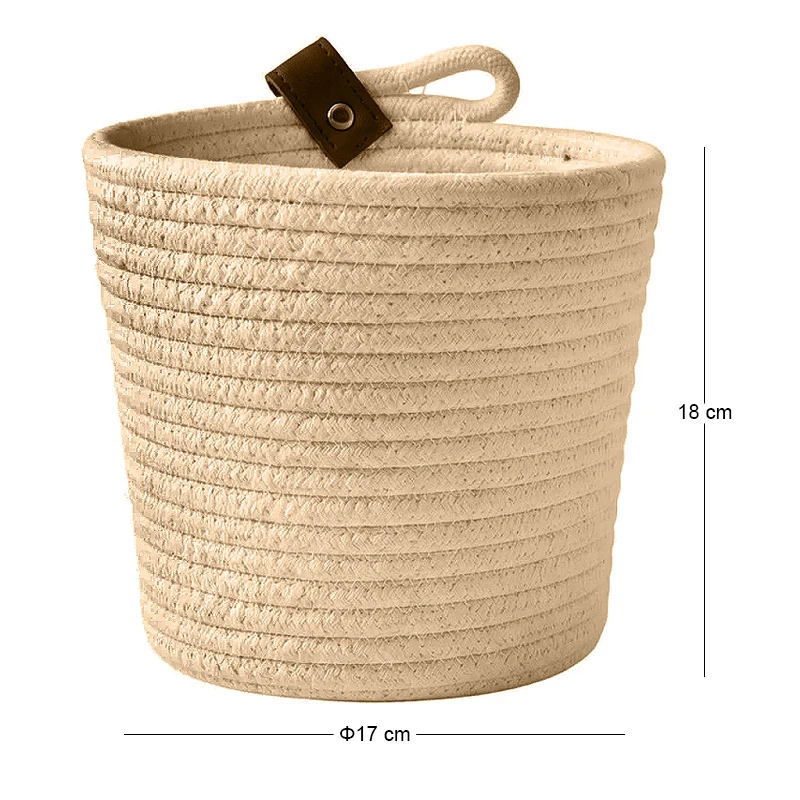 CREAM PAPER ROPE BASKET D17X18CM