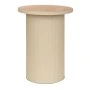 METAL SIDE TABLE IN CREAM COLOR WITH WOODEN SURFACE 36X36X45,5CM