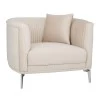 CREAM VELVET ARMCHAIR 106X96X73CM W SILVER METAL LEGS KD