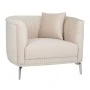 CREAM VELVET ARMCHAIR 106X96X73CM W SILVER METAL LEGS KD