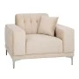 CREAM VELVET ARMCHAIR 114Χ86Χ85CM W SILVER METAL LEGS KD
