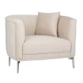 CREAM VELVET ARMCHAIR 106X96X73CM W SILVER METAL LEGS KD
