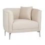 CREAM VELVET ARMCHAIR 106X96X73CM W SILVER METAL LEGS KD