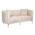 CREAM VELEVT TWO-SEATER SOFA 170X96X73CM W SILVER METAL LEGS KD
