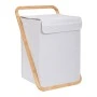 CREAM FABRIC LAUNDRY BASKET WITH LID 40X40X70CM