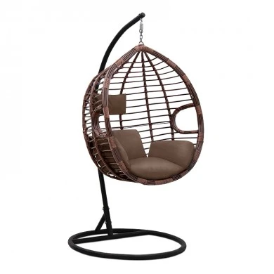 Veronica Megapap metallic wicker hanging swing in cappuccino color 108x75x195cm.