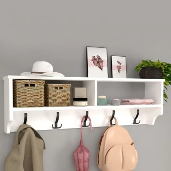 Ottila Megapap melamine wall hanger in white color 120x22x37cm.