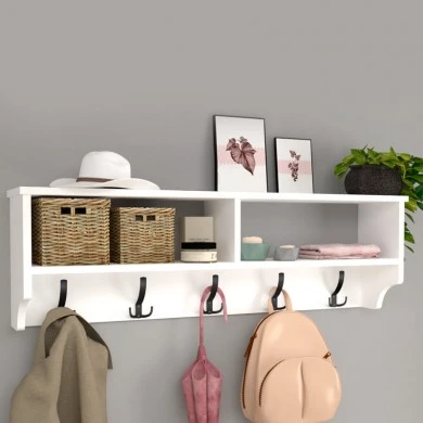 Ottila Megapap melamine wall hanger in white color 120x22x37cm.