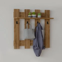 Carina Megapap melamine wall hanger in walnut color 70x18x70cm. Carina Megapap melamine wall hanger in walnut color 70x18x70cm.