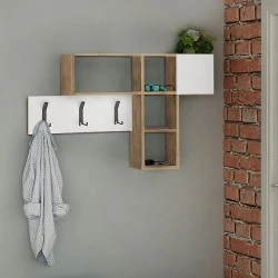 Game Megapap melamine wall hanger in oak-white color  99,5x15x61cm.