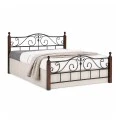 ADEL Bed 160x200 Metal Black/Wood Walnut