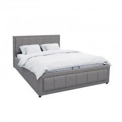 Huga pakoworld bed with storage space, fabric grey 160x200cm Huga pakoworld bed with storage space, fabric grey 160x200cm