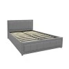 Huga pakoworld bed with storage space, fabric grey 160x200cm
