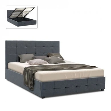 Iro Megapap fabric bed with storage space in anthracite color 160x200cm.