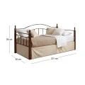 Κρεβάτι - Καναπές VINCENT DAYBED μεταλλικός και ξύλινος σε χρώμα μαύρο και καρυδί 90x190εκ.