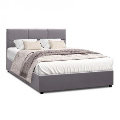 Kingston Megapap velvet bed in grey color 150x200cm.