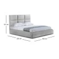 MAXIM Bed 160x200cm Grey Stone Fabric