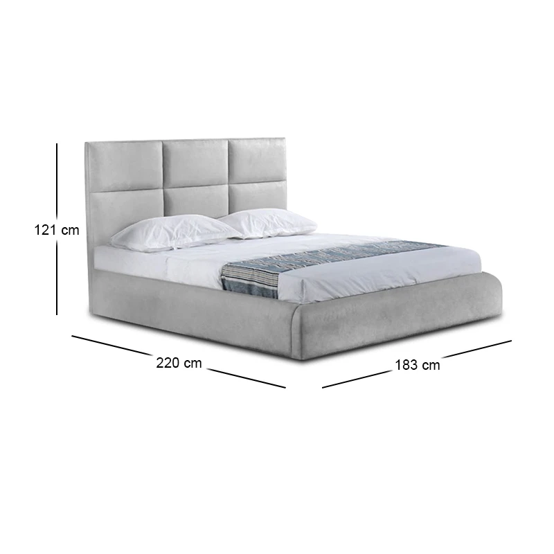 MAXIM Bed 160x200cm Grey Stone Fabric
