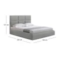 MAXIM Bed 160x200cm Grey Stone Fabric