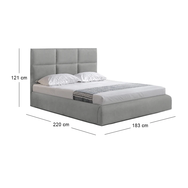 MAXIM Bed 160x200cm Grey Stone Fabric