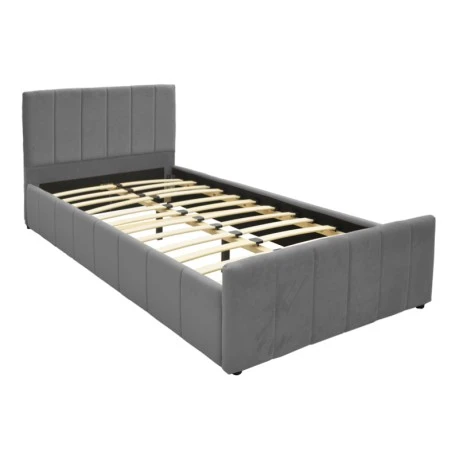 Single bed Doulia pakoworld anthracite velvet 100x200cm