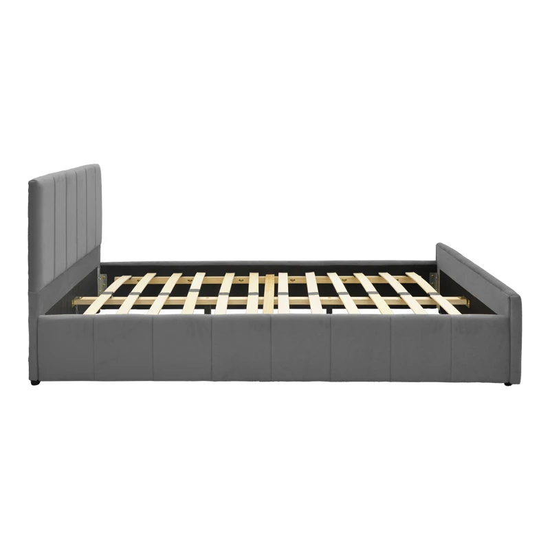Single bed Doulia pakoworld anthracite velvet 100x200cm