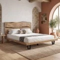 ROYAL Bed 160x200cm Acacia Natural Finish (Black Paint)