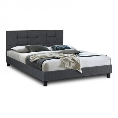 Sissy Megapap fabric bed in anthracite color 160x200cm.